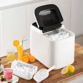 15KG/ 24H Portable Electric Countertop Ice Cube Maker with Auto Clean Function-White