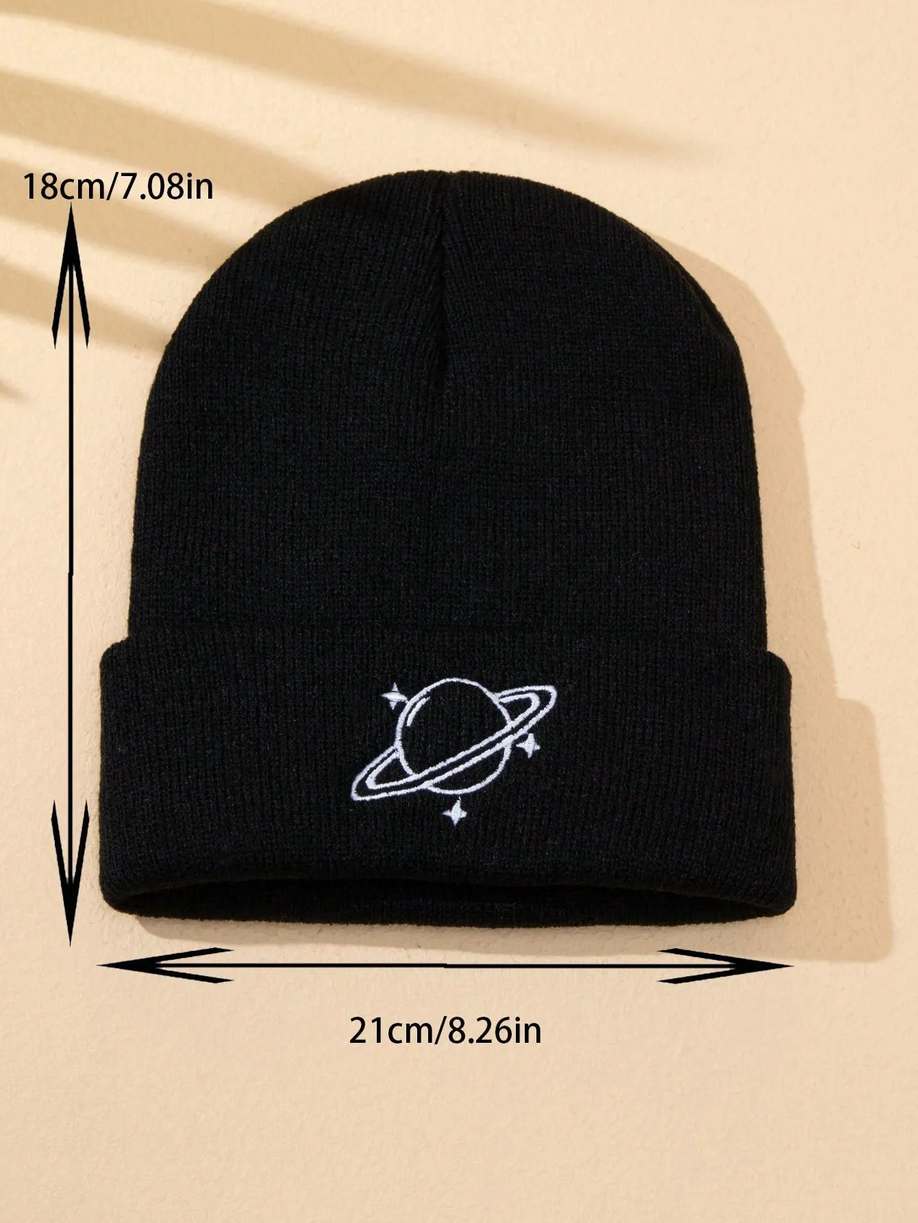 1pc Men's Knit Hat With Star Embroidery, Suitable For Autumn And Winter Outfits Casual