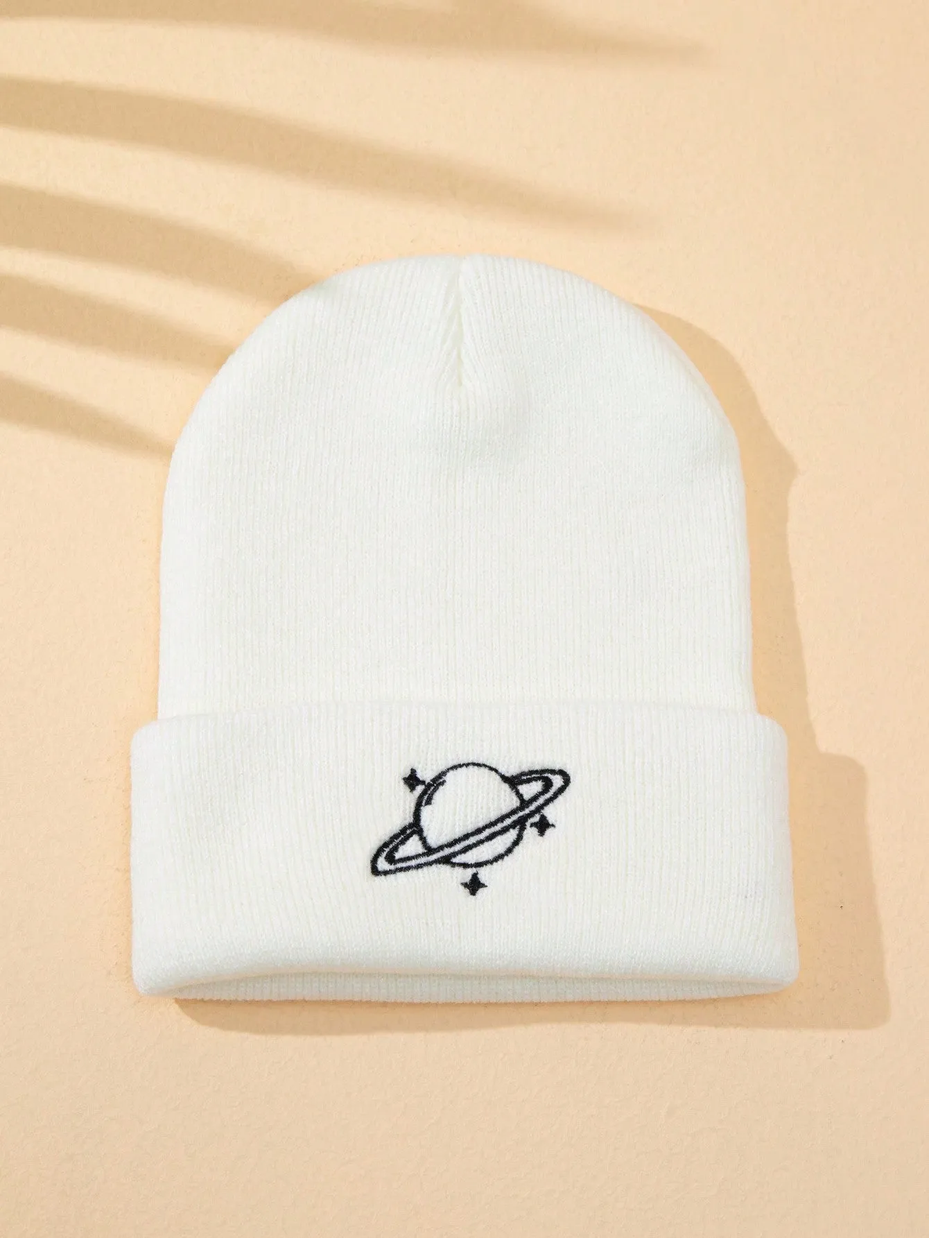 1pc Men's Knit Hat With Star Embroidery, Suitable For Autumn And Winter Outfits Casual