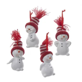 2.75" Knitted Hat Snowman Ornament