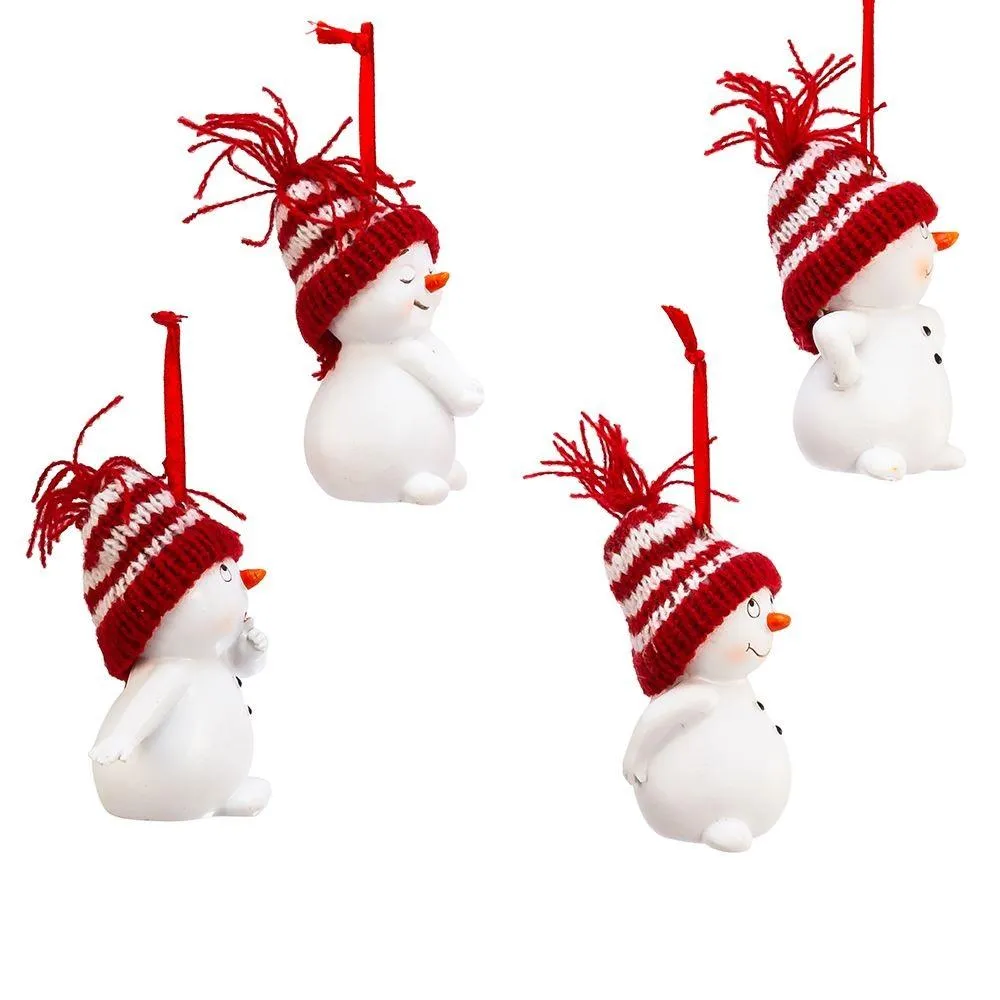 2.75" Knitted Hat Snowman Ornament