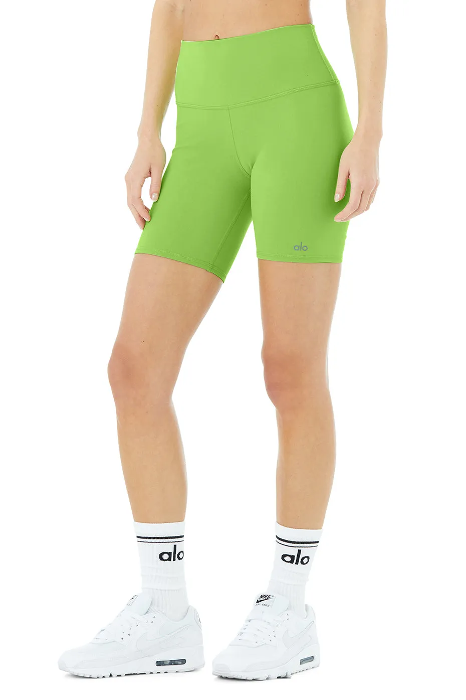 7" High-Waist Biker Short - Green Apple