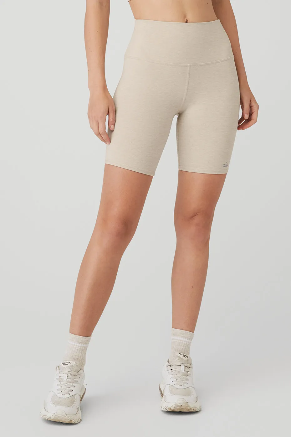 7" High-Waist Biker Short - Oatmeal Heather