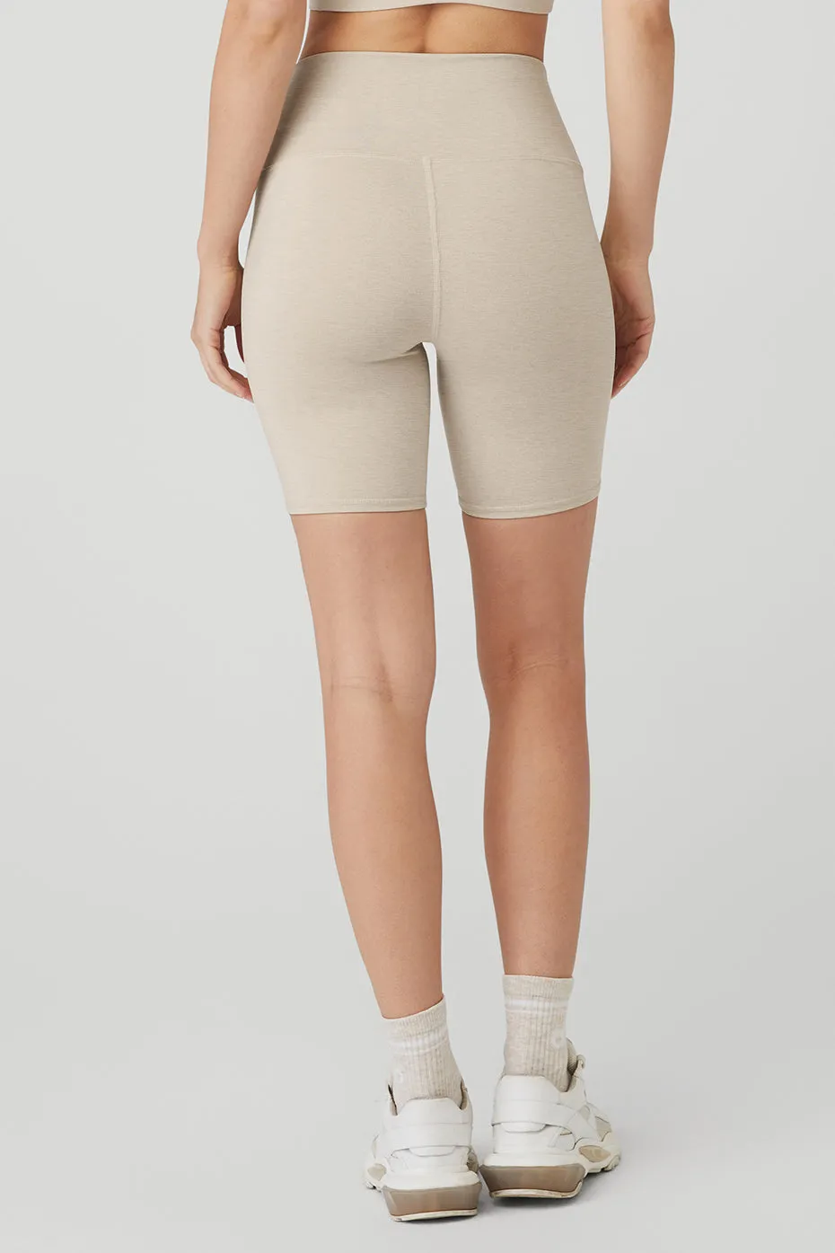 7" High-Waist Biker Short - Oatmeal Heather