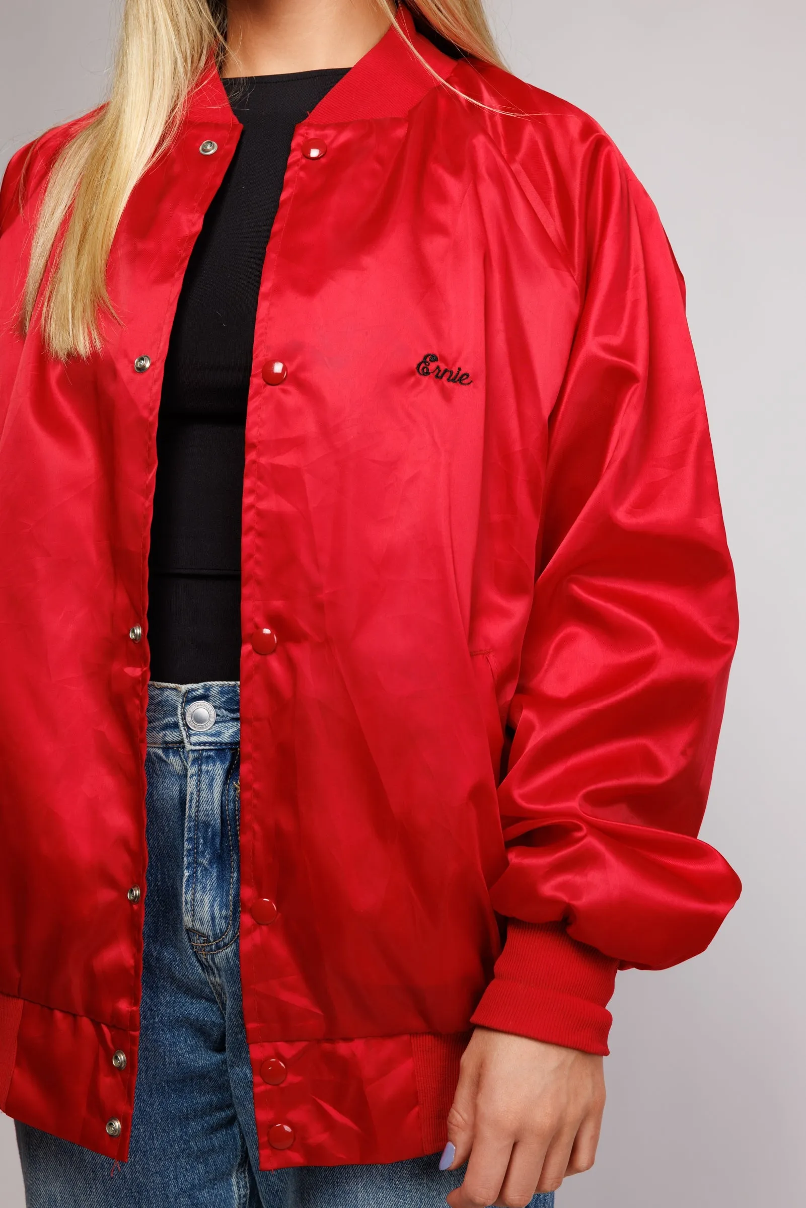 80's Silk Bomber Varsity Jacket M/L