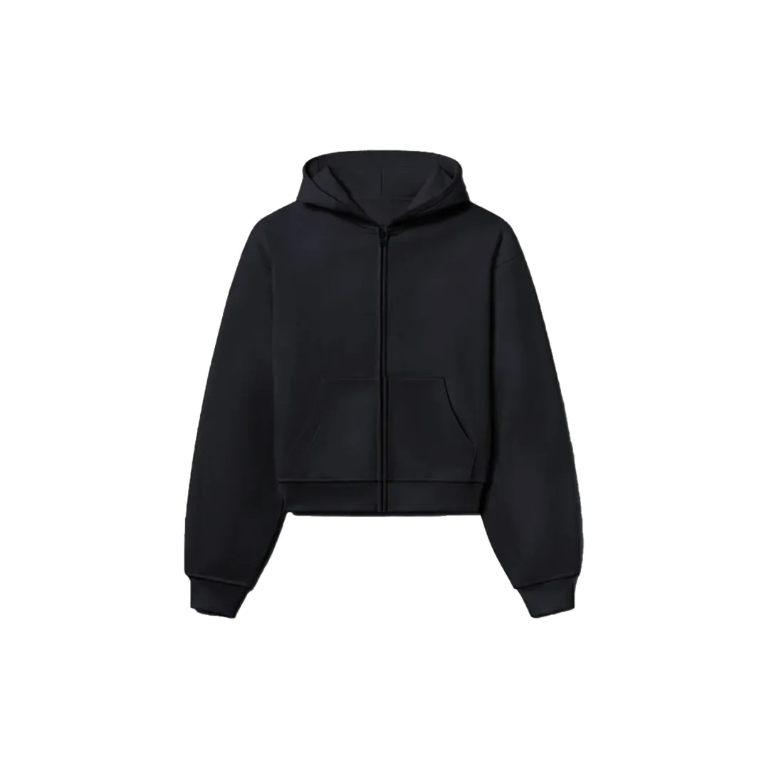 900 GSM 'Black' Zip-Up Hoodie