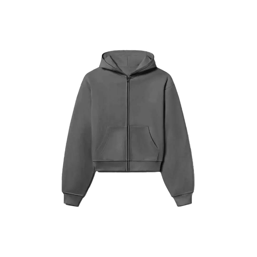 900 GSM 'Charcoal Gray' Zip-Up Hoodie