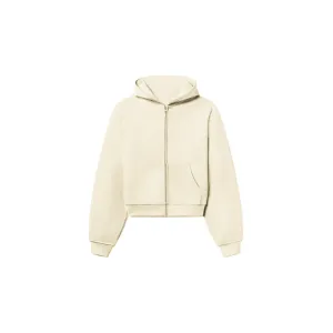 900 GSM 'Coconut Cream' Zip-Up Hoodie