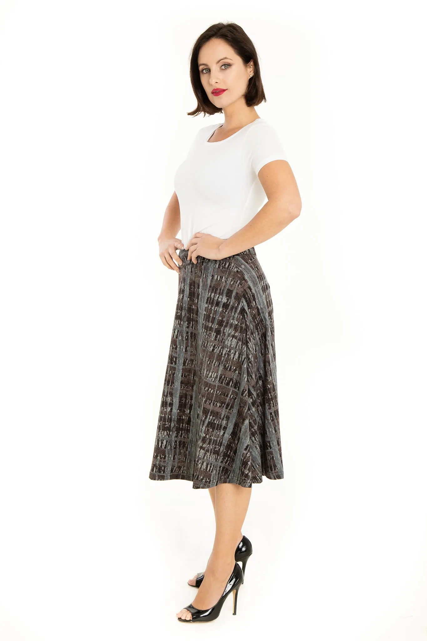 Abstract Stripes Knit Skirt