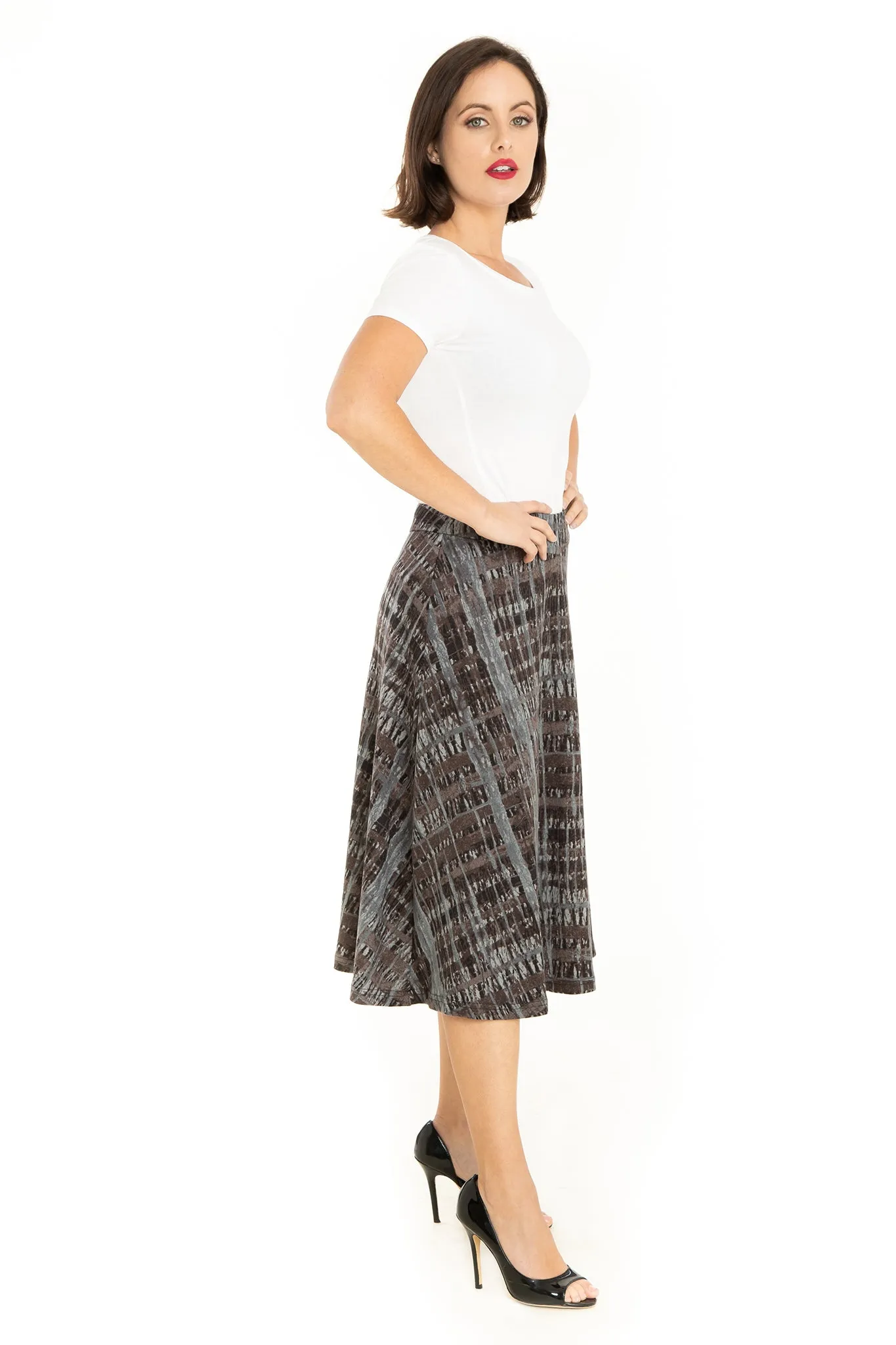 Abstract Stripes Knit Skirt