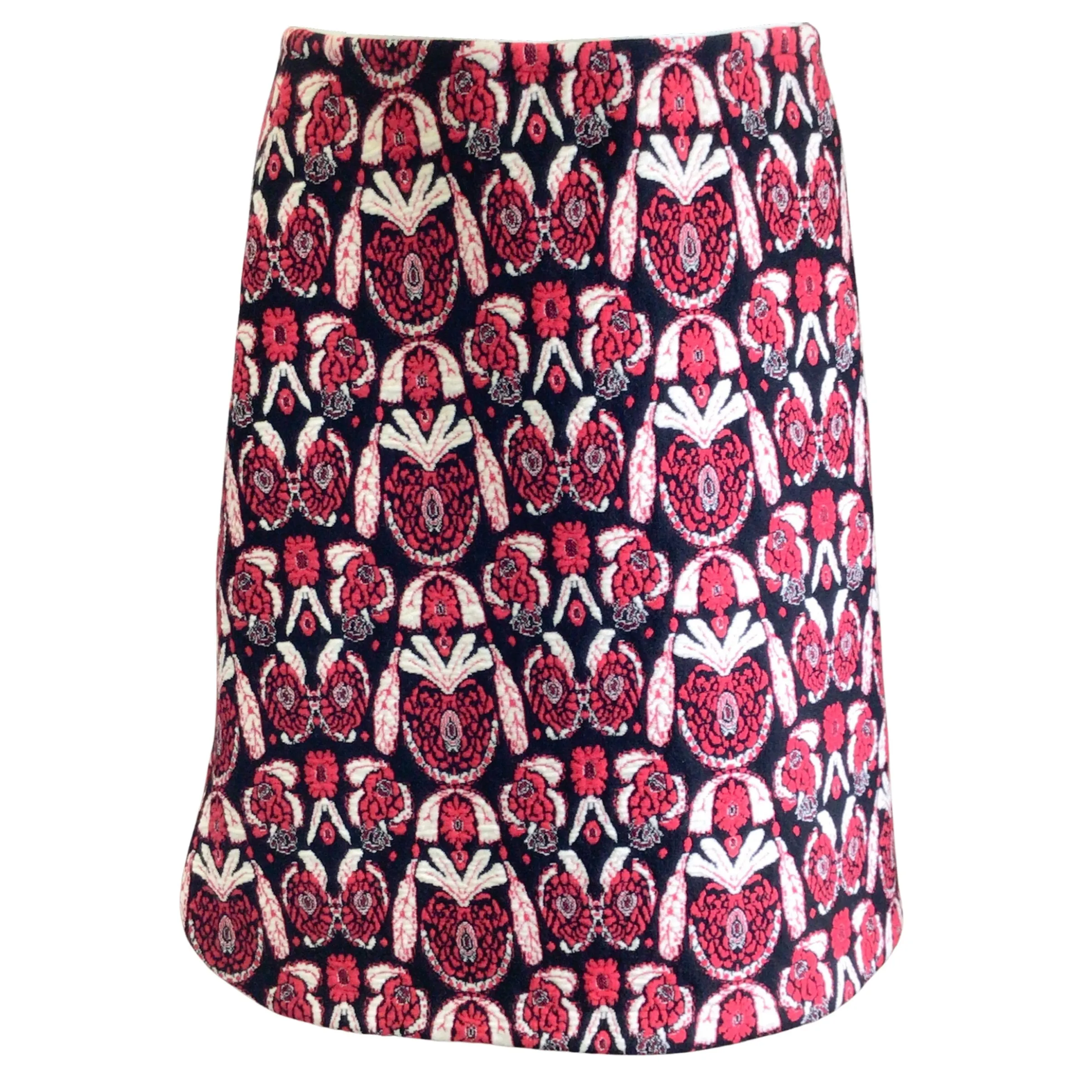 Alaia Black / Ivory / Red Wool Knit Skirt