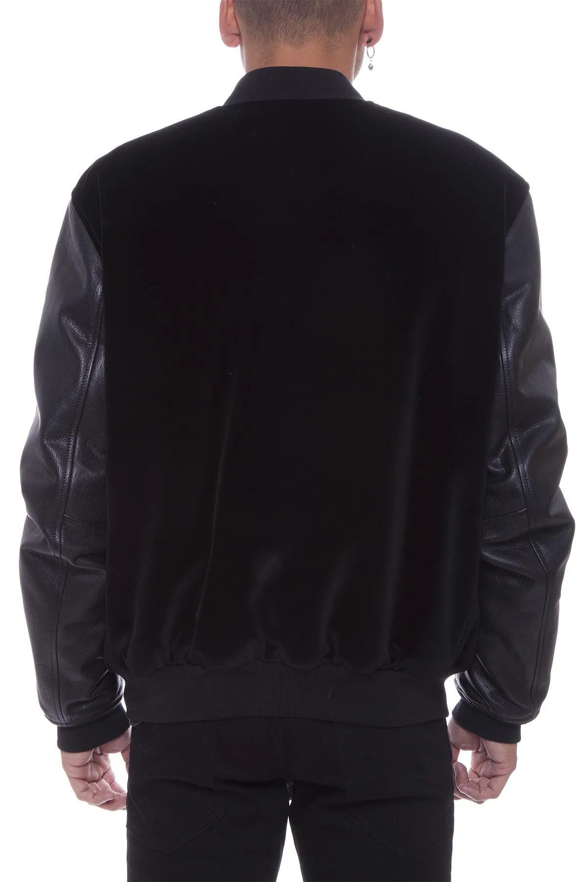 Alexander McQueen Embellished Skull Velvet Bomber Jacket