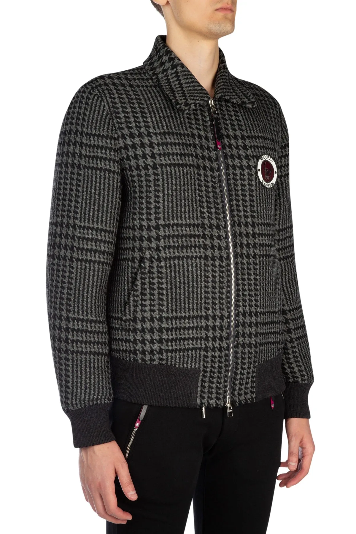 Alexander McQueen Houndstooth Bomber Jacket