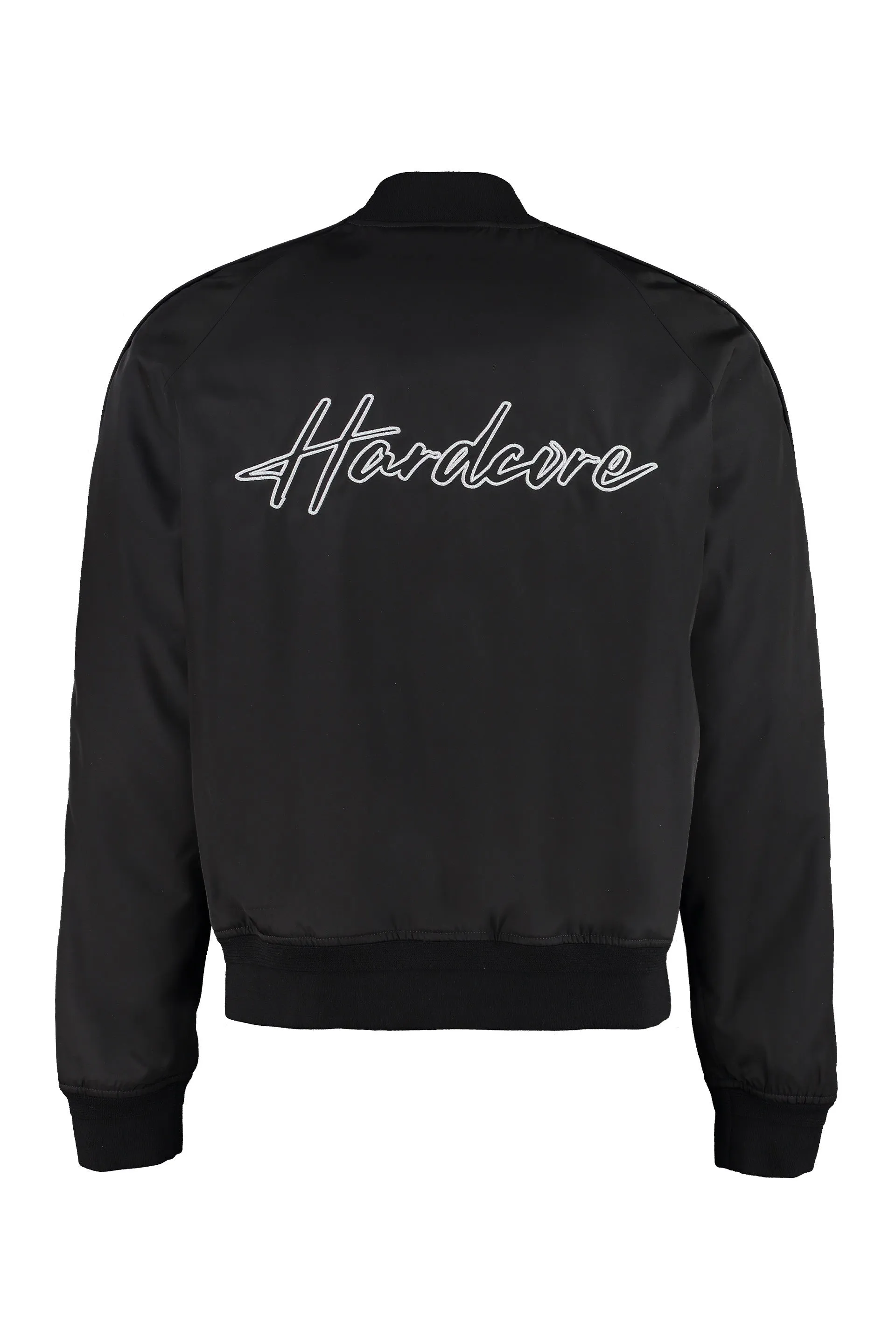 Amiri Hardcore Logo Embroidered Satin Bomber Jacket