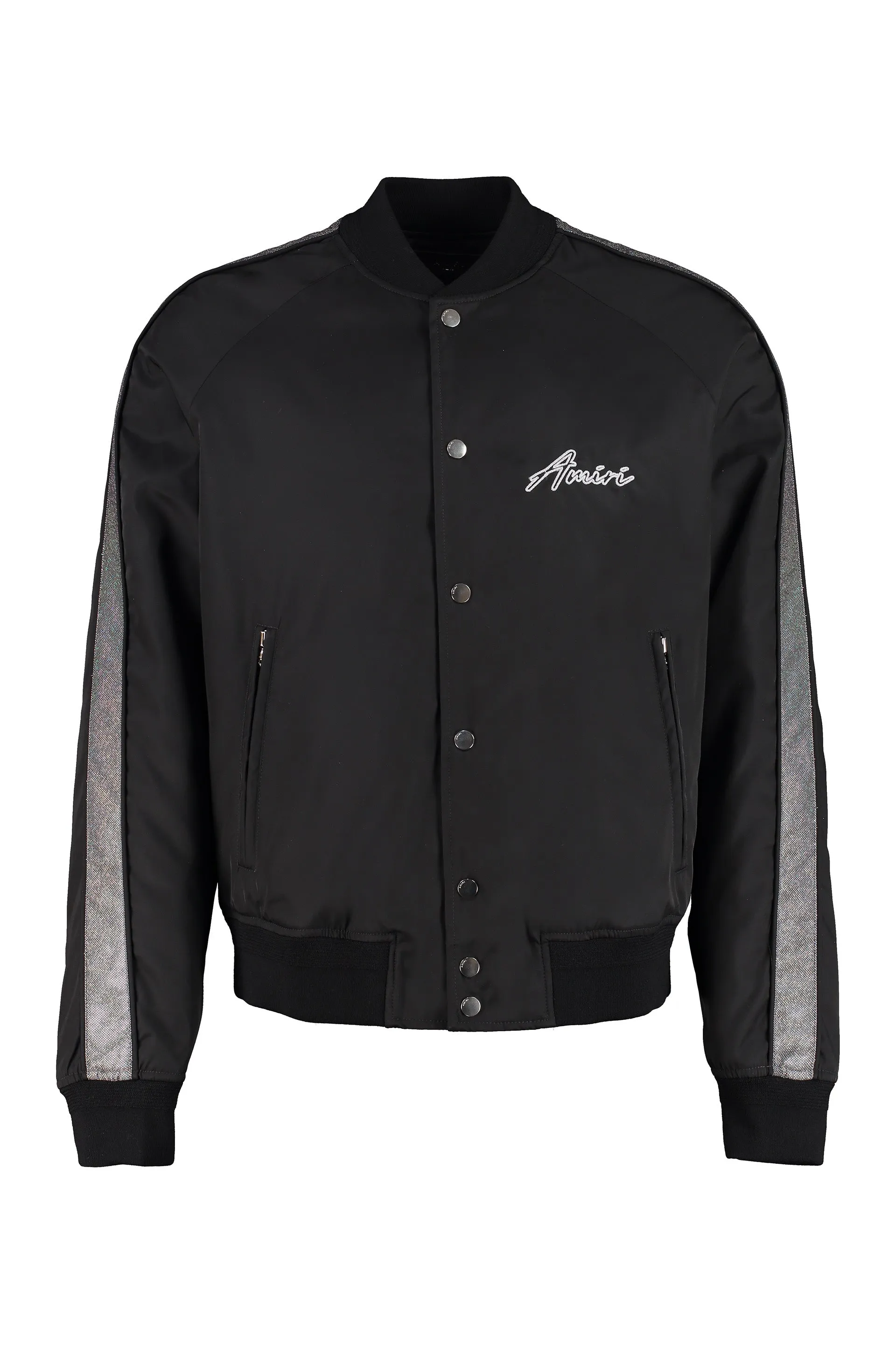 Amiri Hardcore Logo Embroidered Satin Bomber Jacket