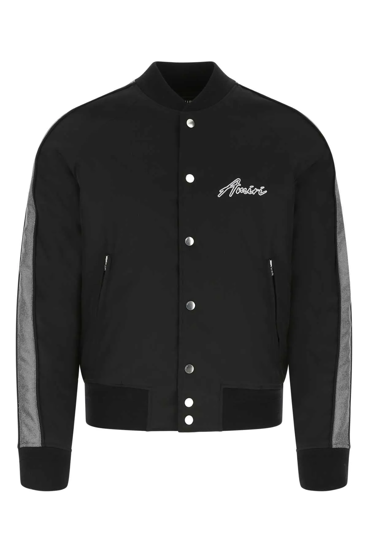 Amiri Hardcore Logo Printed Satin Bomber Jacket