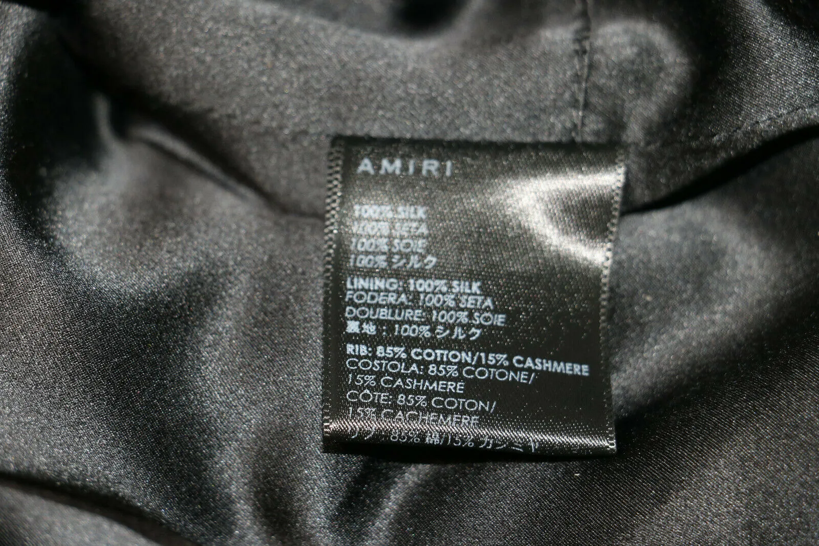 AMIRI Lovers Embroidered Satin Bomber Jacket in Black Size Small