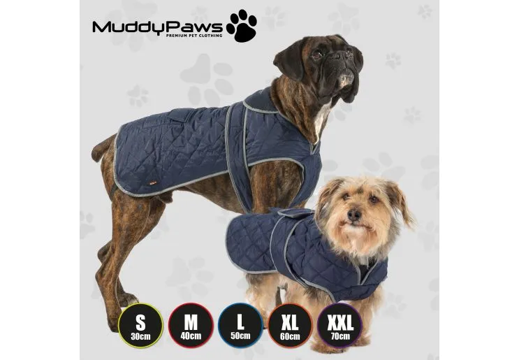 Ancol - Muddy Paws Quilted Dog Coat - Navy - Small