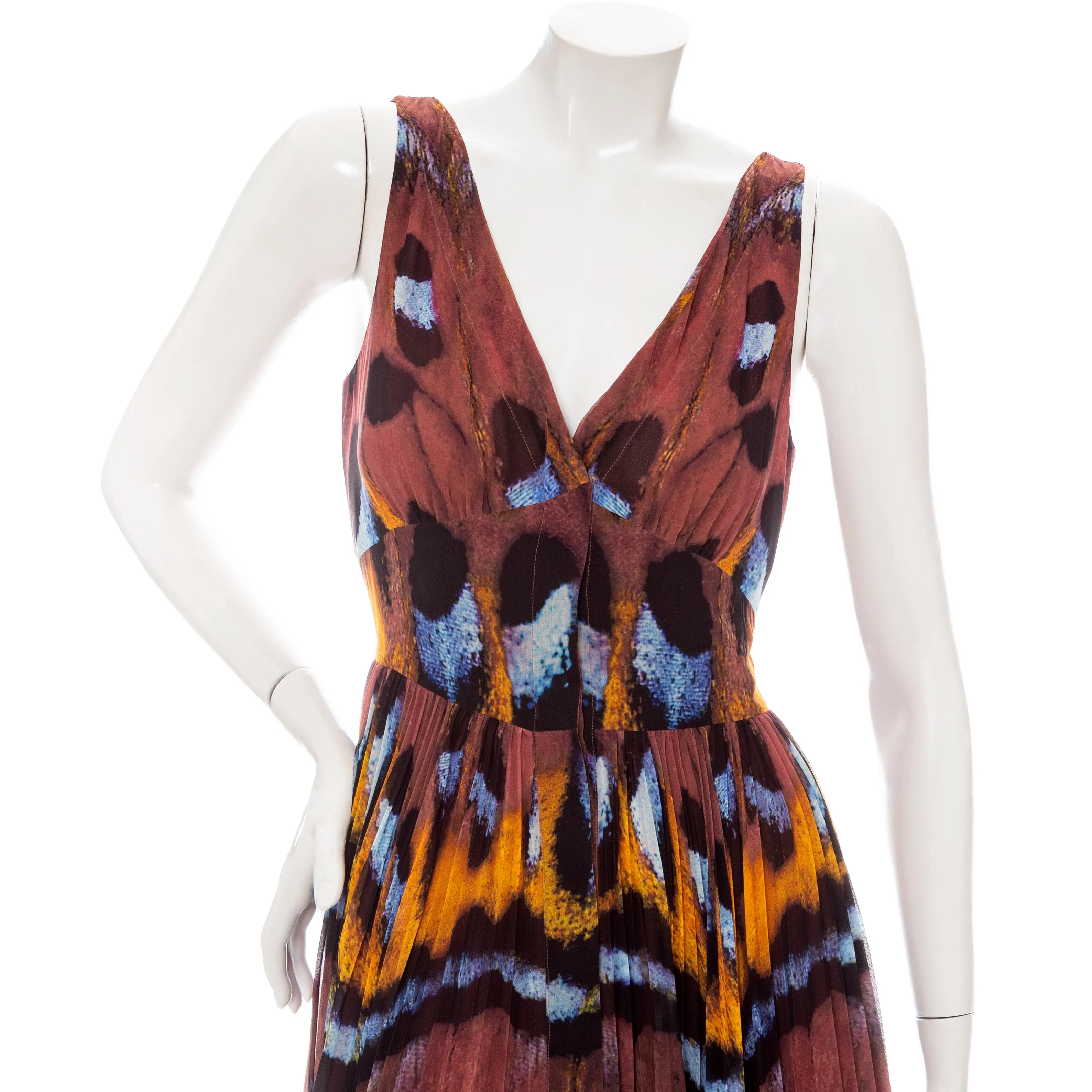 Annabella Butterfly Print Sleeveless Handkerchief Dress