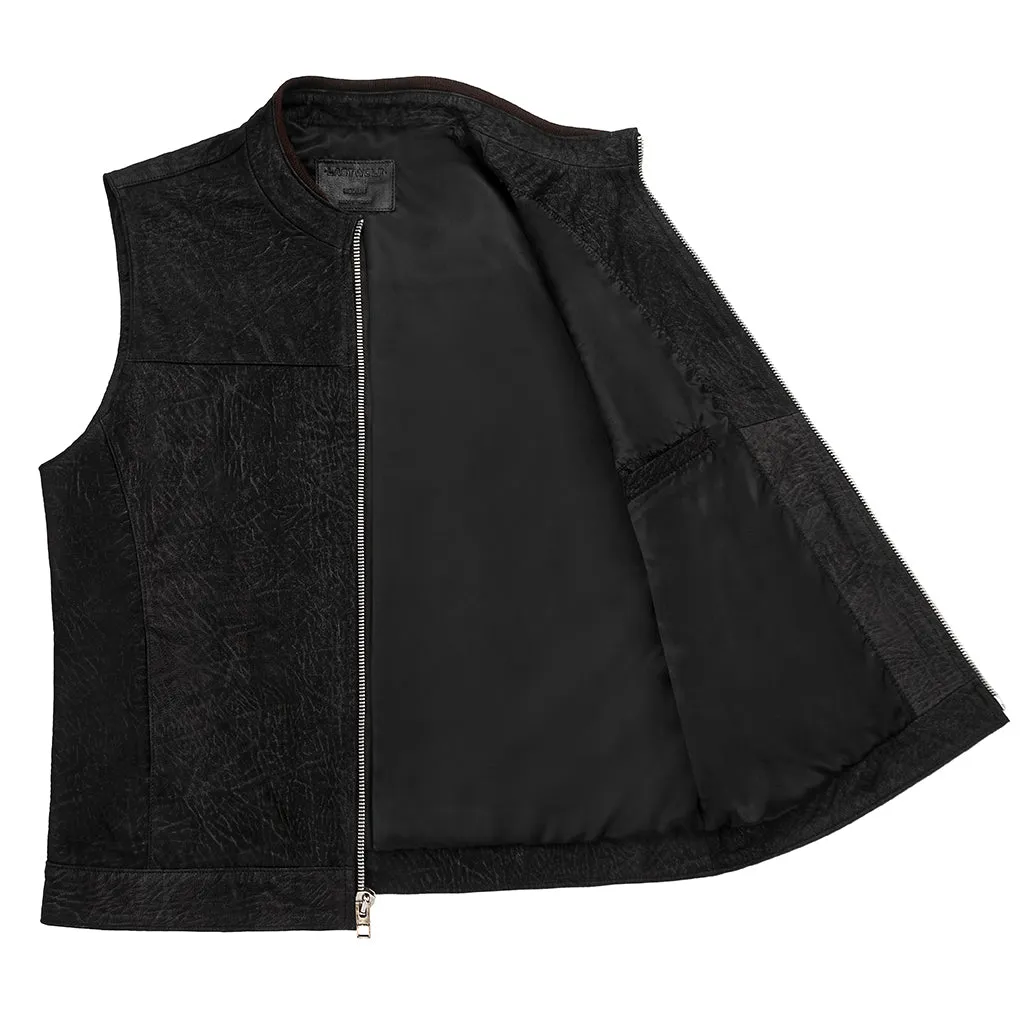 APALACHE LEATHER VEST - MIDNIGHT BLACK