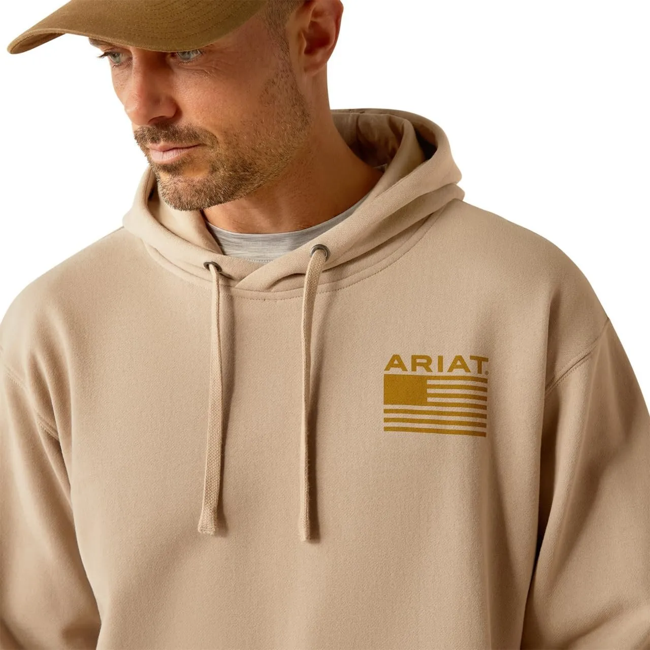 Ariat Men's Camo Hex Hoodie, Beige