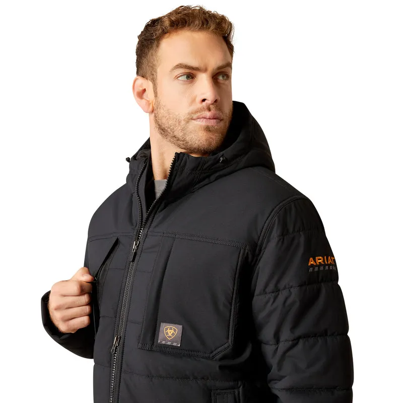 'Ariat' Men's Rebar Winter Valiant Coat - Black