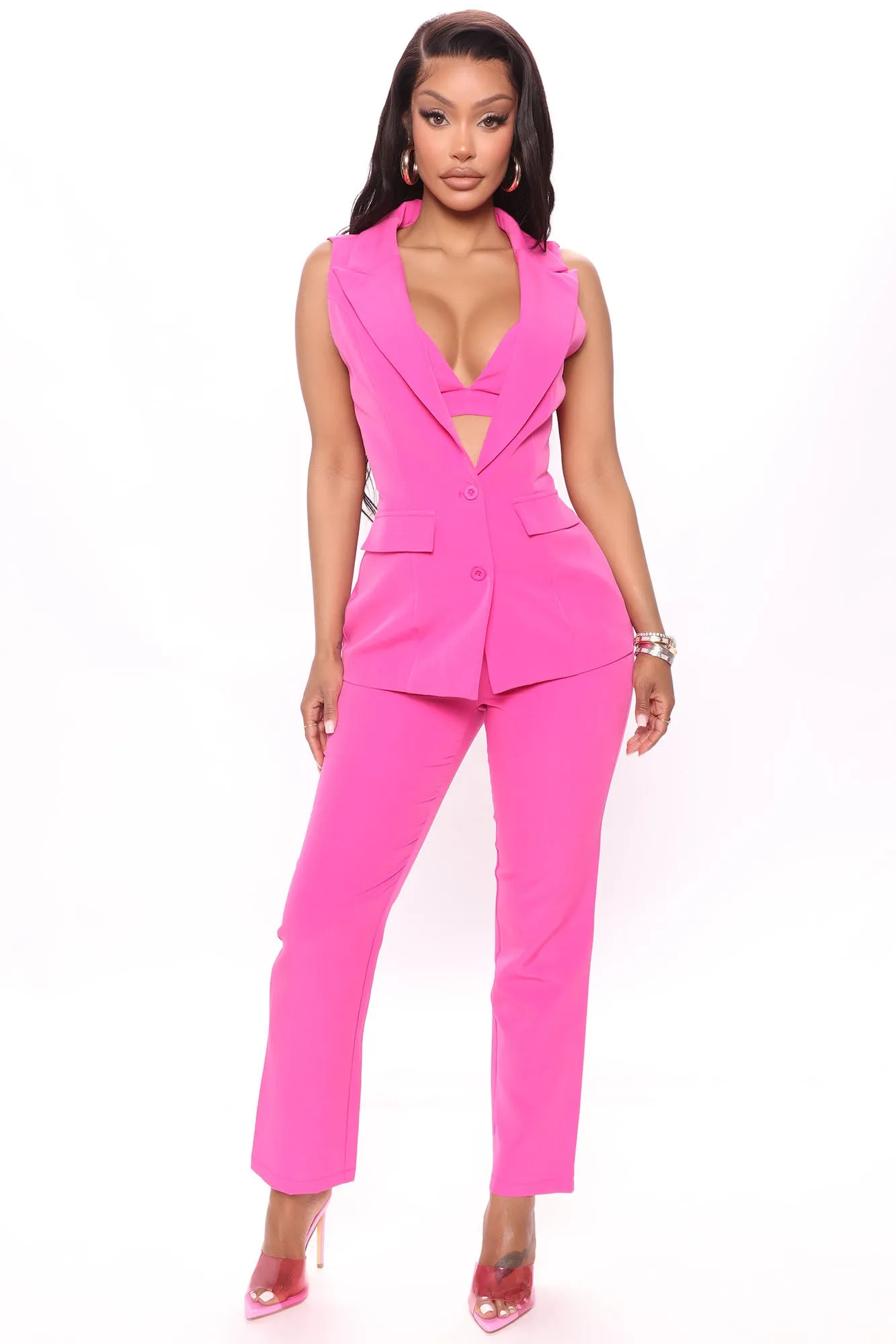 Ashleigh Vest Set 27 - Fuchsia