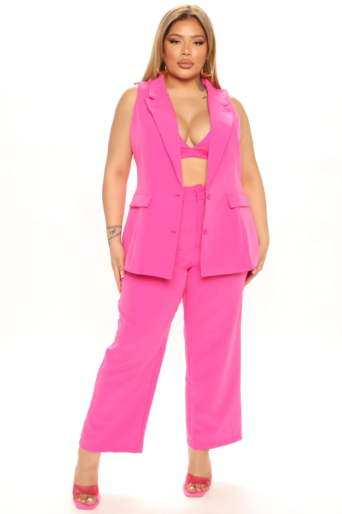 Ashleigh Vest Set 27 - Fuchsia