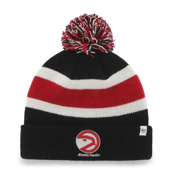 Atlanta Hawks 47 Brand Black Breakaway Retro 1972 Poofball Beanie Hat Cap