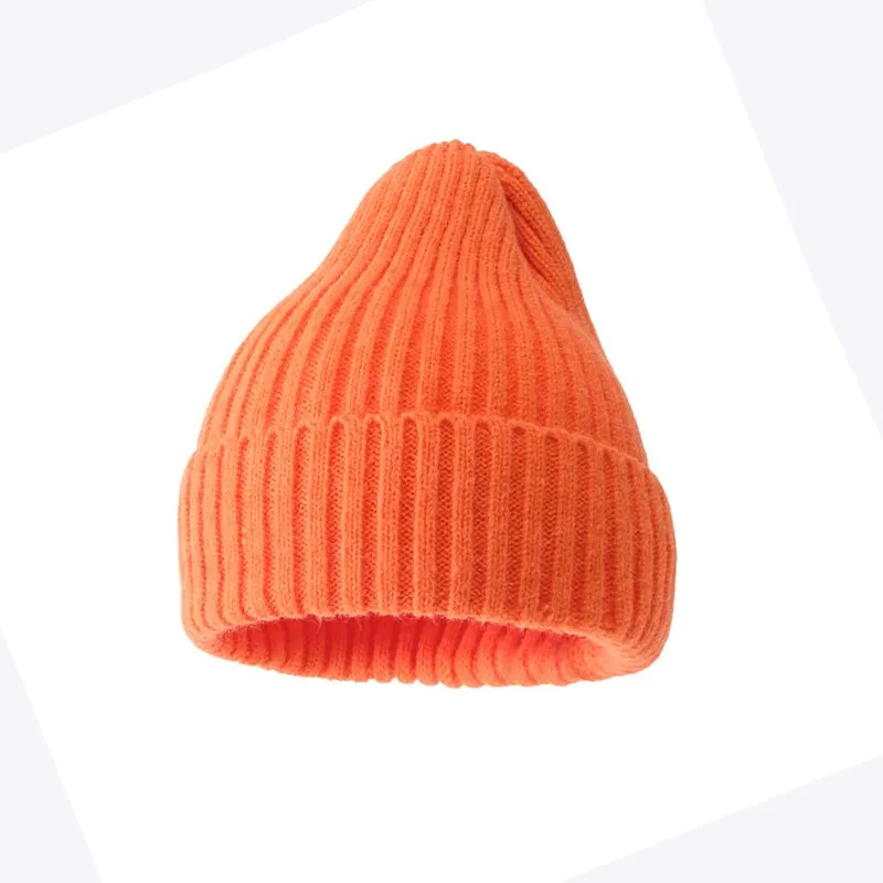 Autumn Winter Hats for Women Girls Wool Blended Knit Wool Couple Cap Lady Thread Knitted Beanie Chapeau Femme