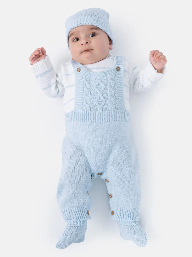 Baby Boy Teo Collection 4-piece Knitted Set - Baby Blue