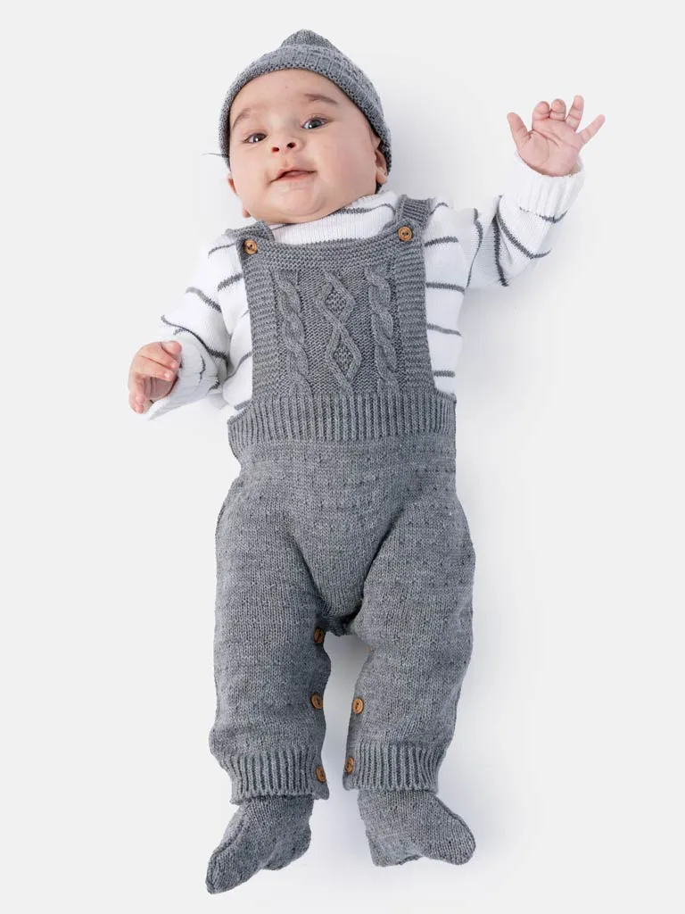 Baby Boy Teo Collection 4-piece Knitted Set - Charcoal