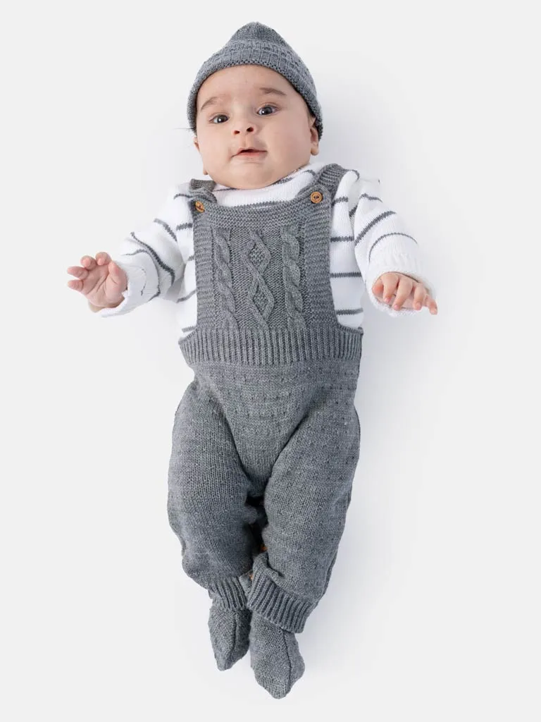 Baby Boy Teo Collection 4-piece Knitted Set - Charcoal