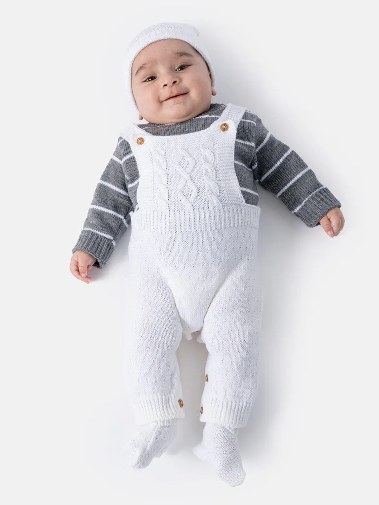 Baby Boy Teo Collection 4-piece Knitted Set - White