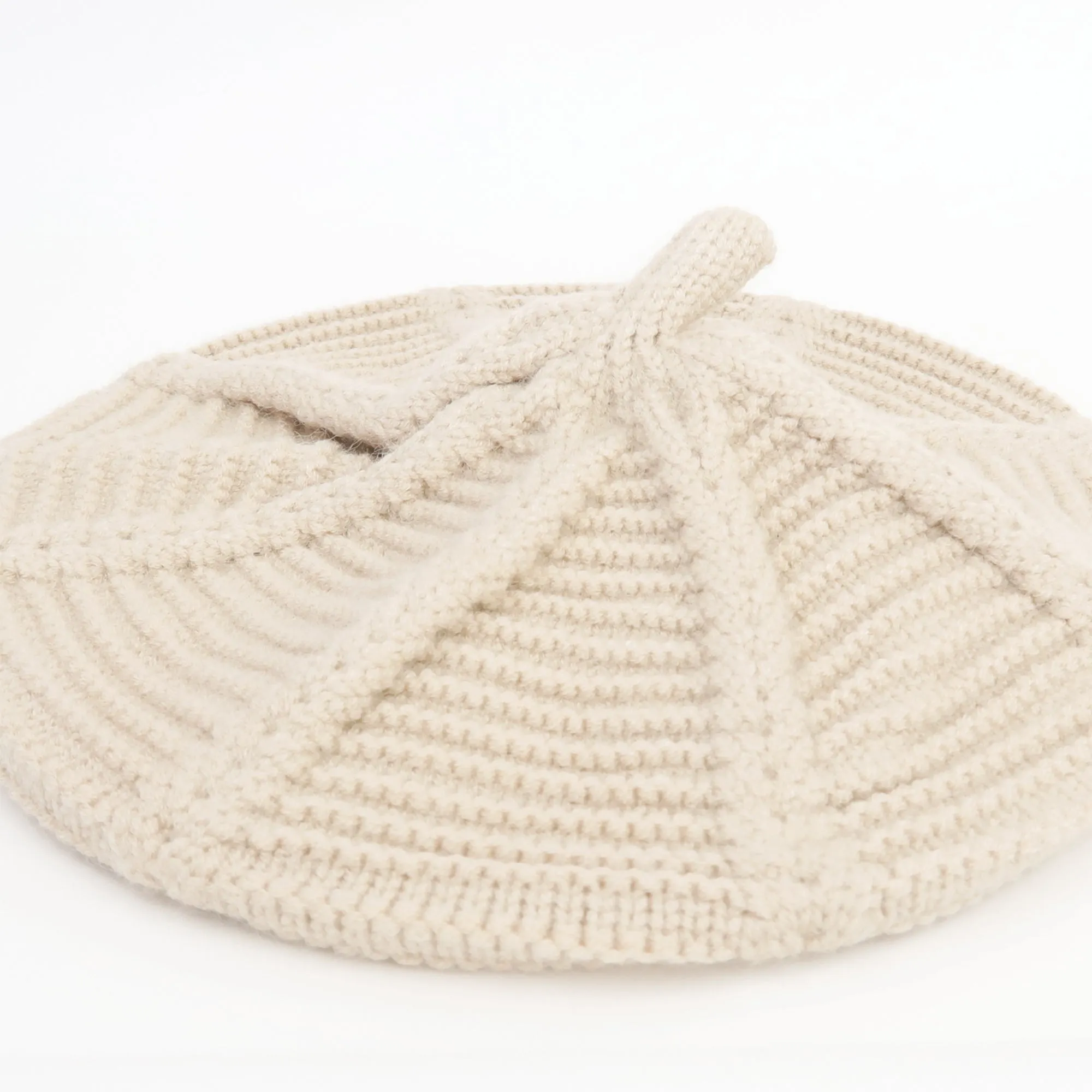 Baby Knit Beret Hat Girls French Artist Fashion Hat | Beige