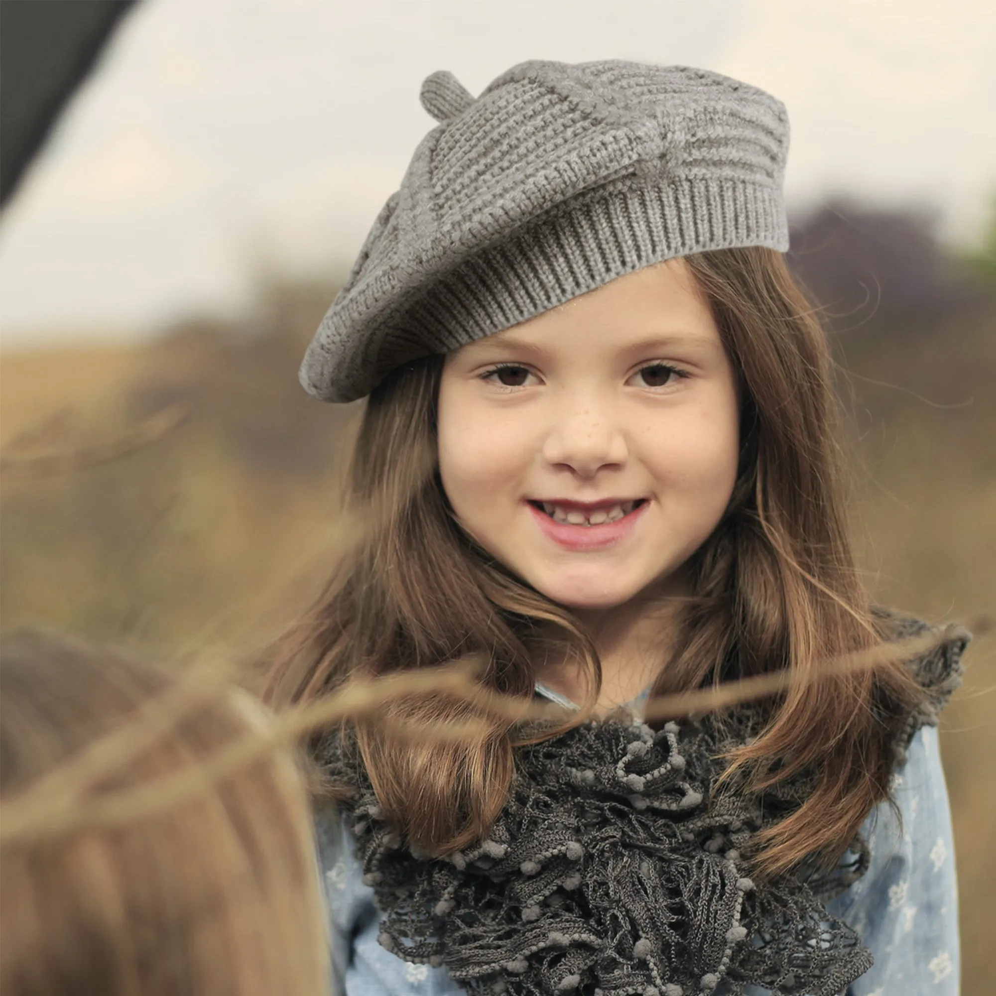 Baby Knit Beret Hat Girls French Artist Fashion Hat | Beige