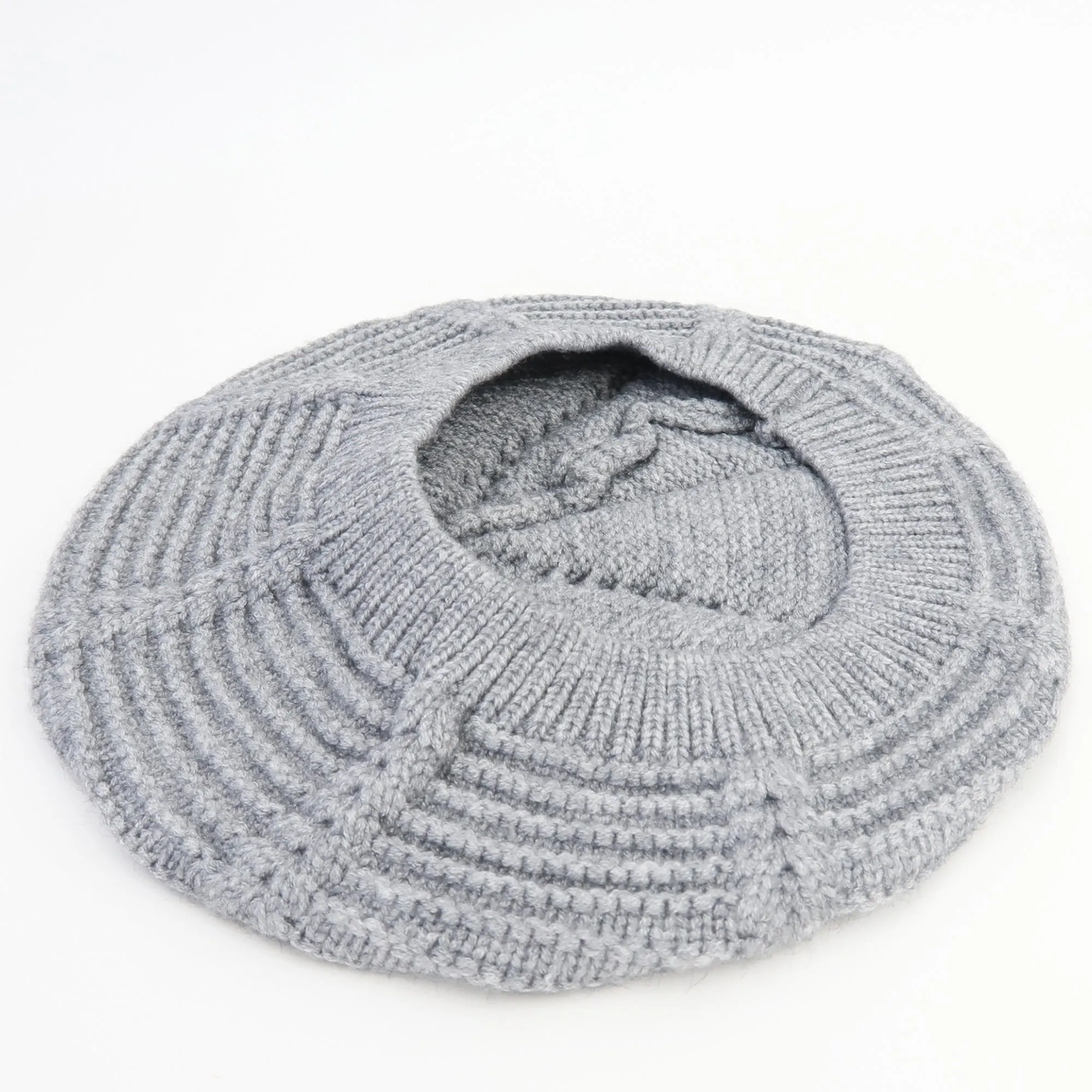 Baby Knit Beret Hat Girls French Artist Fashion Hat | Gray