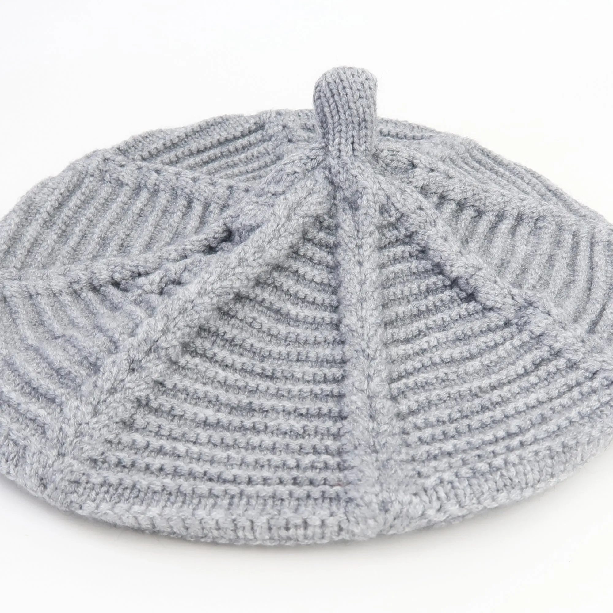 Baby Knit Beret Hat Girls French Artist Fashion Hat | Gray