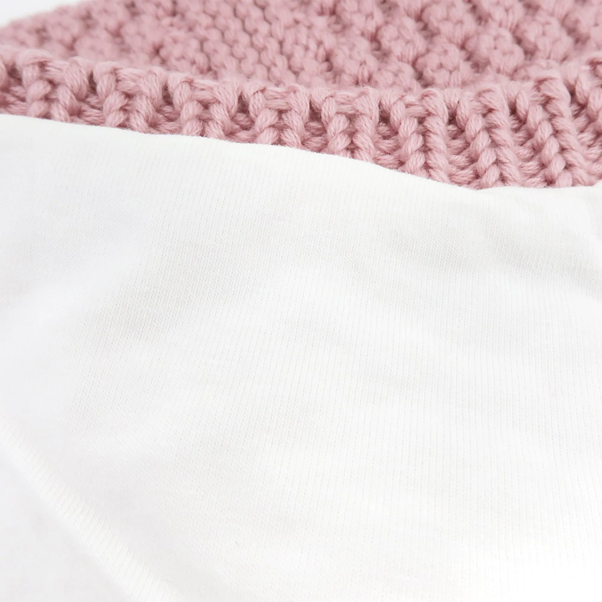 Baby Knit Bonnet Warm Cotton Lined Pixie Hat | Pink