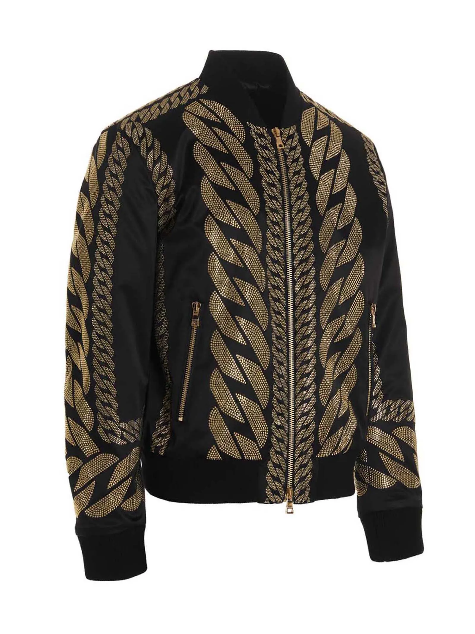 Balmain Chain Embroidered Bomber Jacket