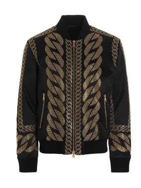 Balmain Chain Embroidered Bomber Jacket