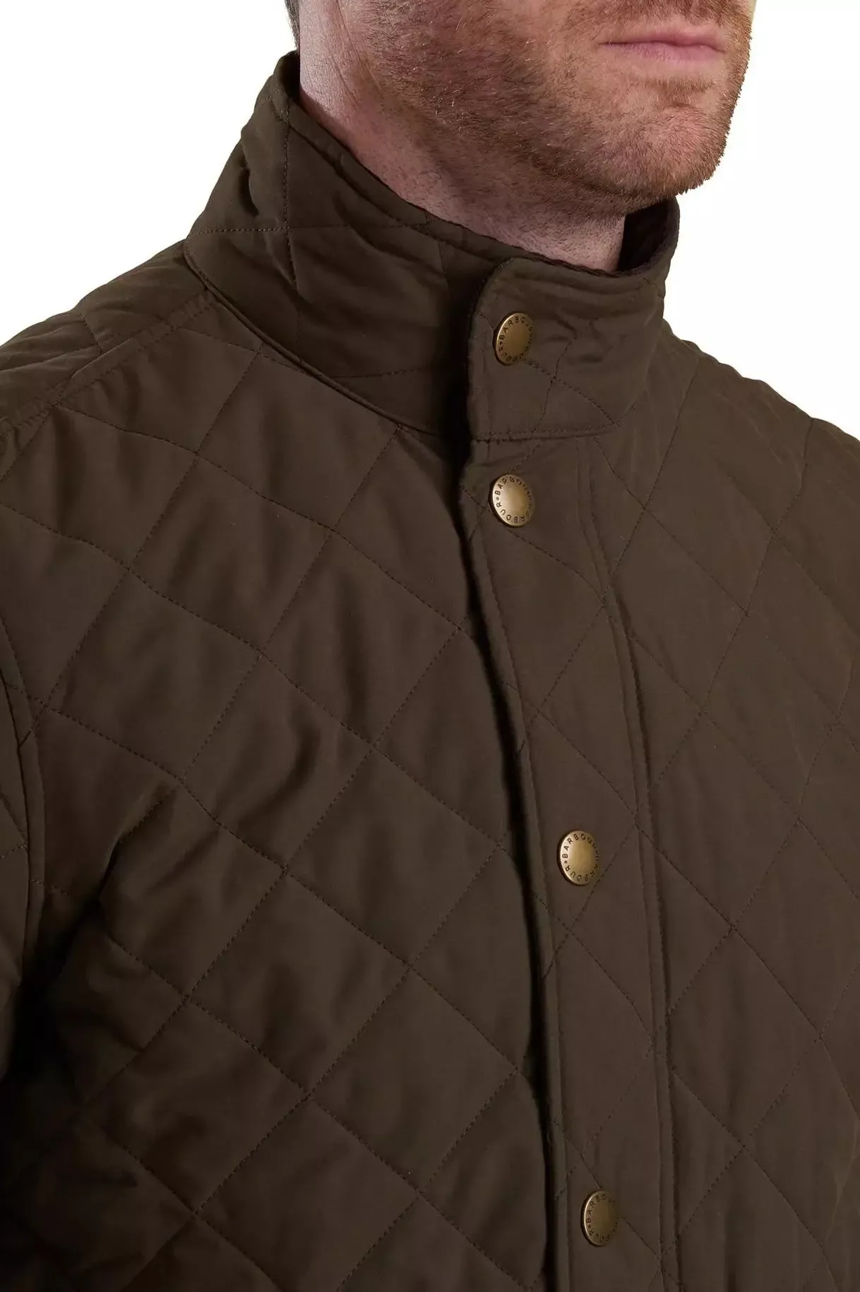 Barbour Shoveler mens quilted jacket in dark Olive MQU0784OL73