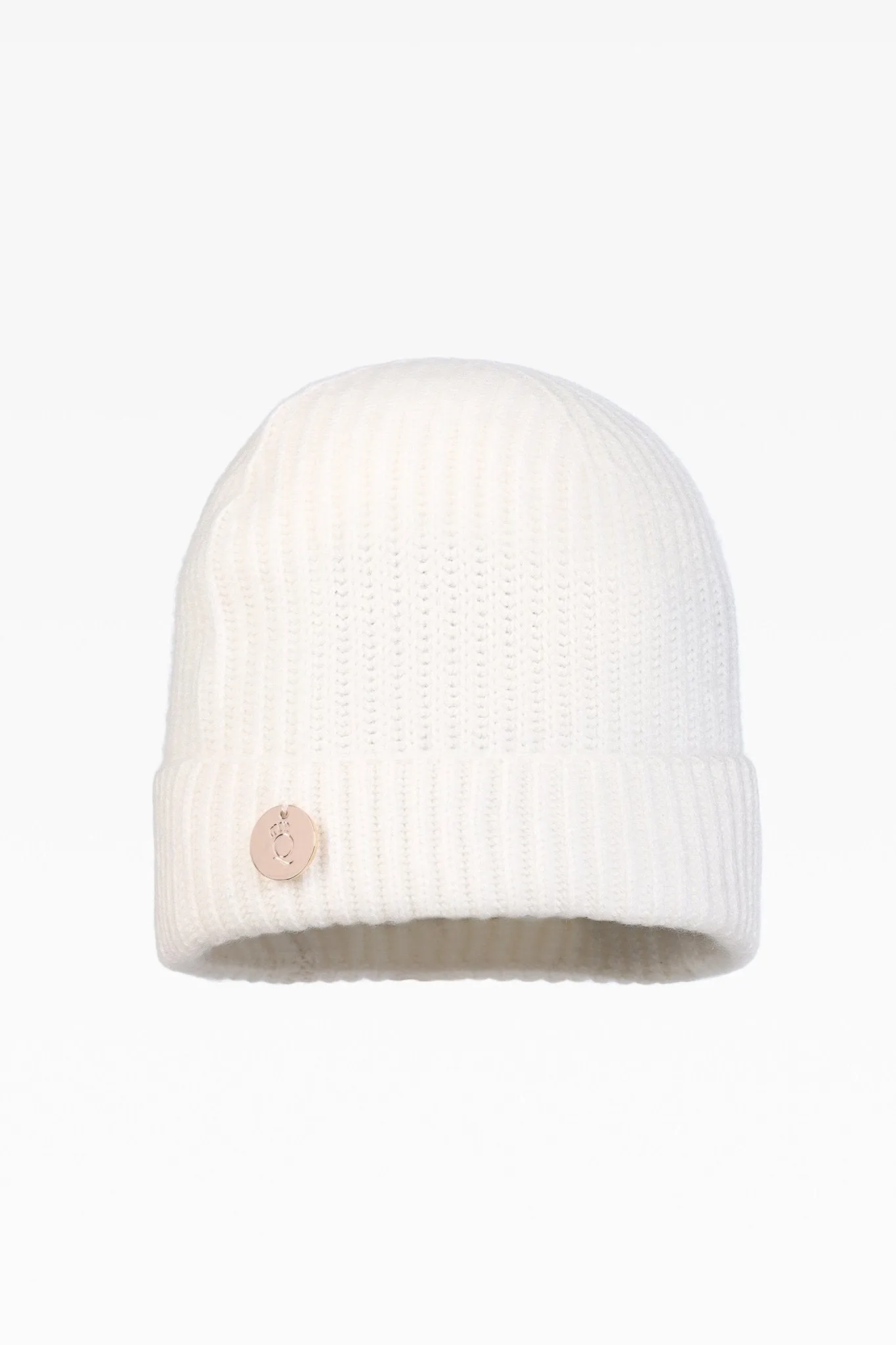 Bardot Ladies Cashmere Rib Turn-Up Hat in Cloud Dancer