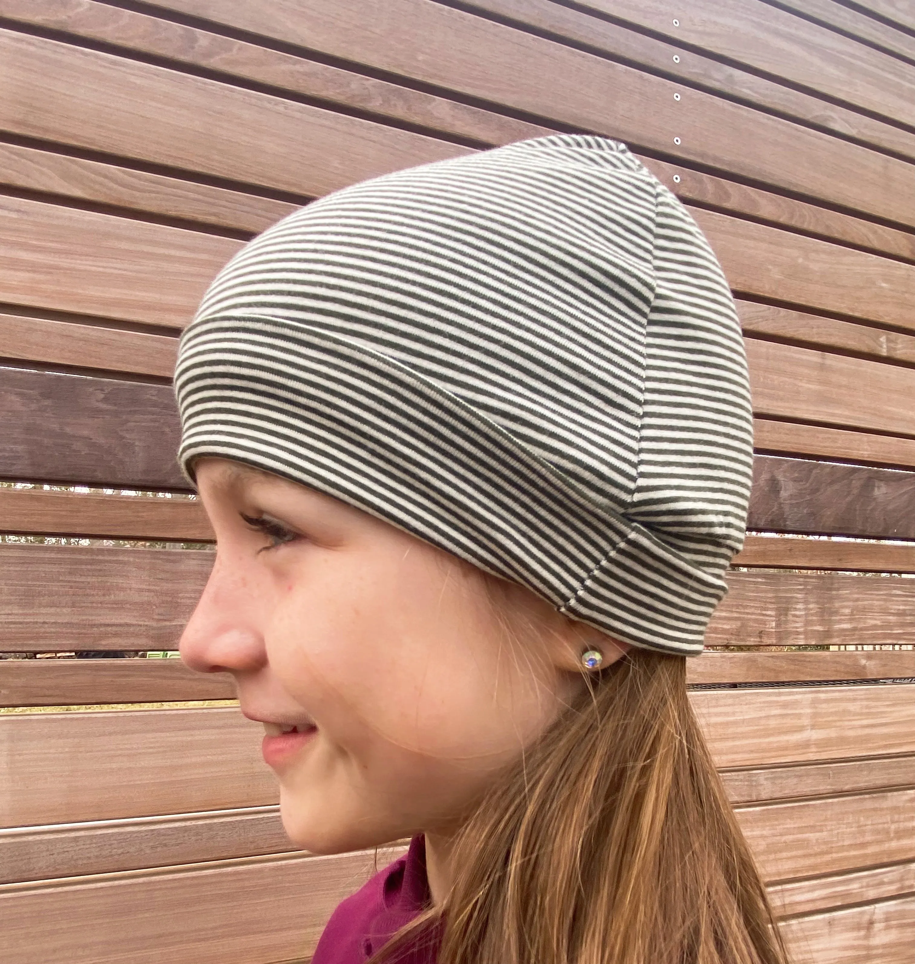 Beanie Hat in Little Kid: Dots on Black