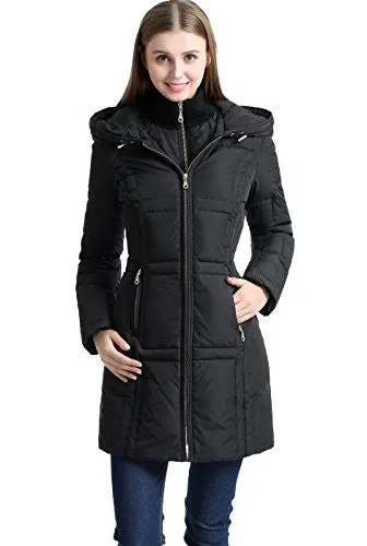 BGSD Women's "Whitney" Water Resistant Down Puffer Coat - Black M