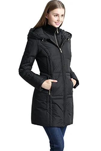 BGSD Women's "Whitney" Water Resistant Down Puffer Coat - Black M