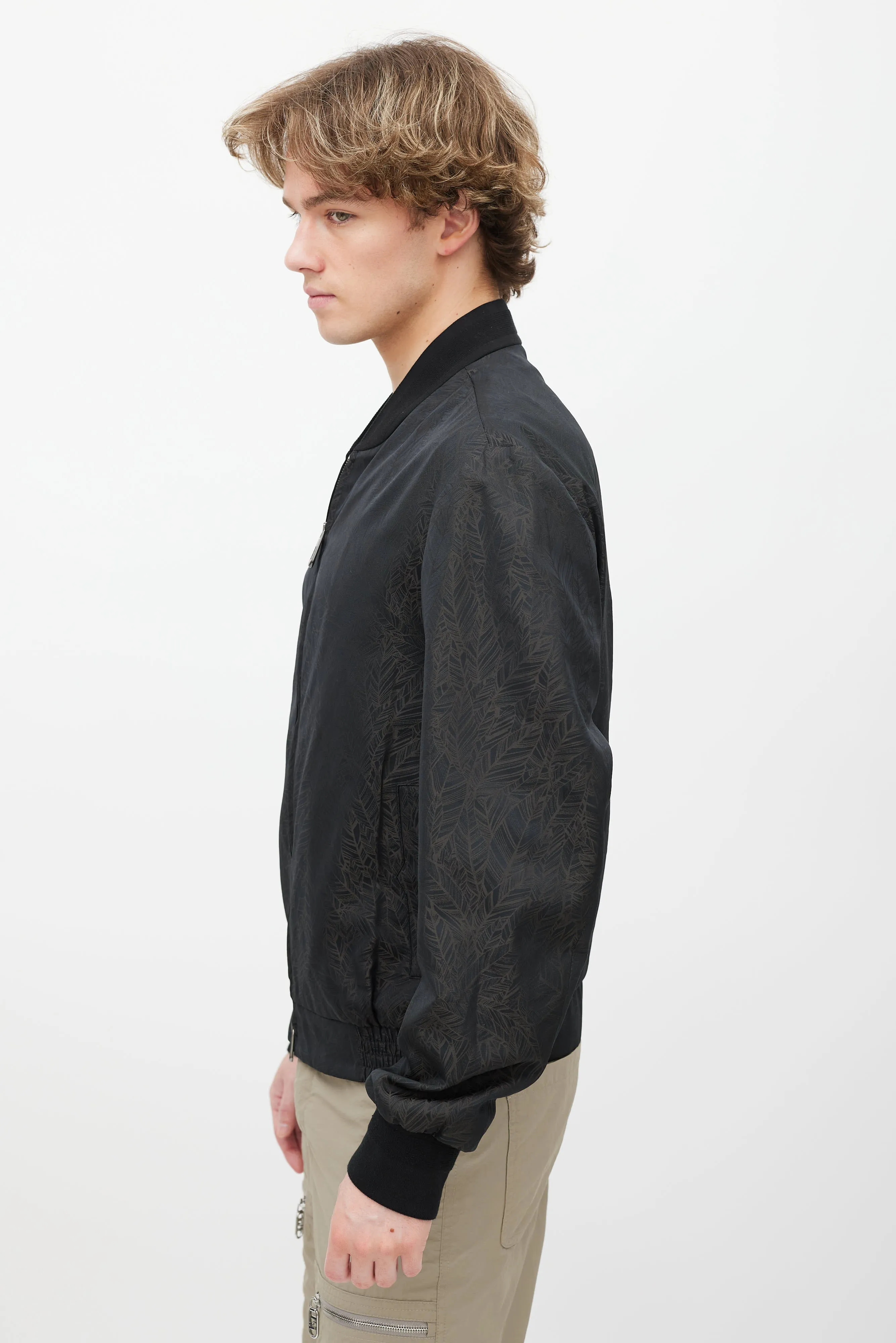 Black & Brown Abstract Bomber Jacket