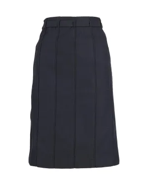 Black Wool Pleated Skirt by Burberry