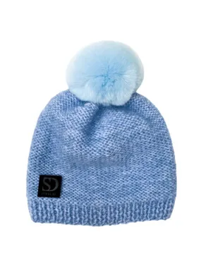 Blue Chinchilla Fur Beanie