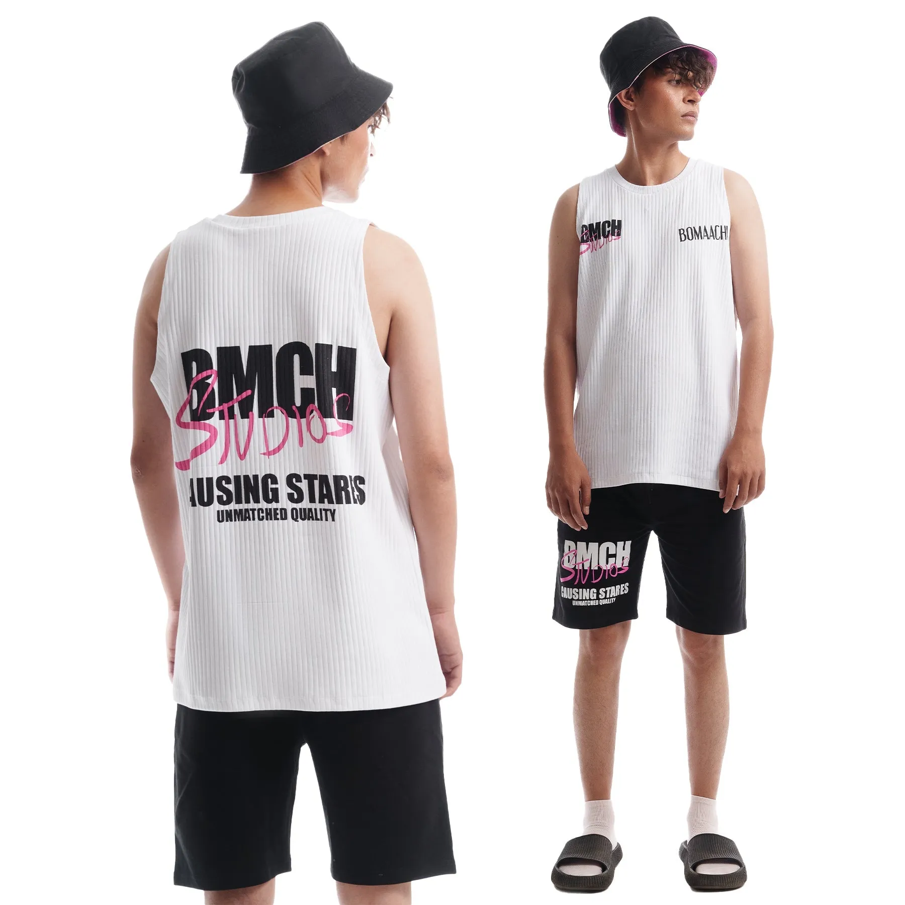 BMCH STUDIOS White Regular Fit Vest